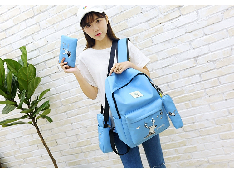 Schoolbag nữ sinh viên Hàn Quốc phiên bản của khuôn viên trường nhỏ tươi vải cơ sở học sinh trung học ba lô phim hoạt hình học sinh bắt đầu đi học ba lô lớn