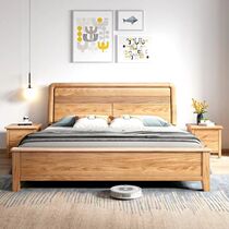 North American Red Oak Wood Bed Double Bed 1 8 * 2 0m Master Bedroom Wedding Bed Bed minimalist Solid Wood Bed 1 5 m log