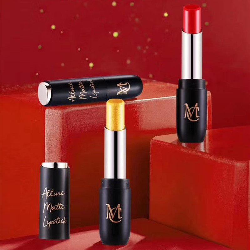 Bright black and gold tempting light mist lipstick Lipstick moisturizing three-dimensional long-lasting color rendering is not easy to fade, showing temperament nude makeup