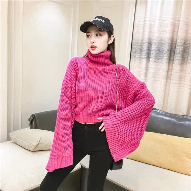 Áo len cổ lọ mùa thu đông mùa thu phiên bản Hàn Quốc dày hơn 2018 áo len tay áo mùa đông mới áo len cổ cao