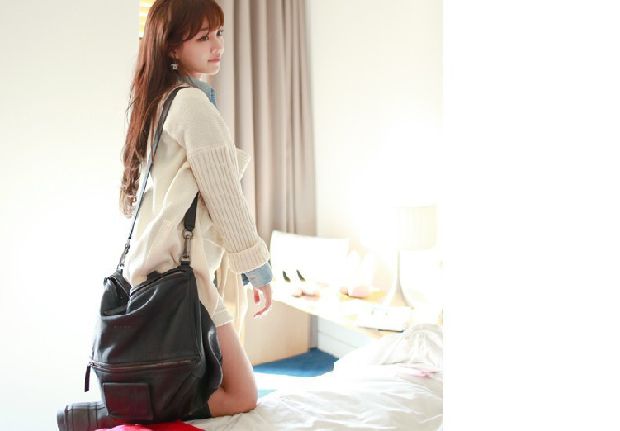 Xuân 2018 thời trang mới thời trang mới của phụ nữ Hàn Quốc áo dài và cổ dài Áo len mỏng cổ chữ V áo len kiểu