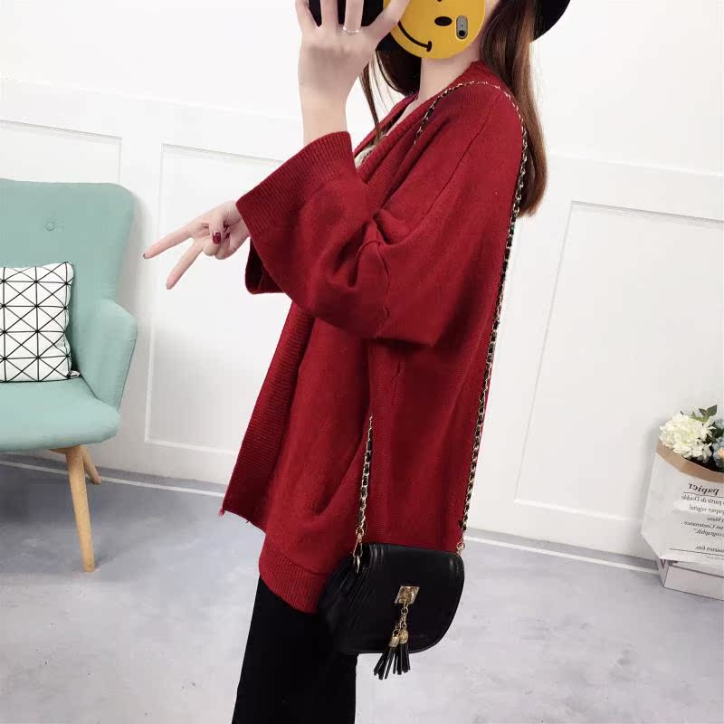 Mùa xuân và mùa thu của phụ nữ áo len cardigan mùa thu Hàn Quốc phiên bản của đáy áo loose bên ngoài áo khoác trong áo len dài coat dày áo cổ lọ