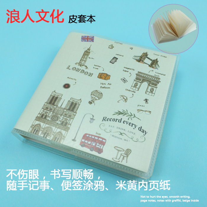 Blank starry sky imagination leather case book ronin culture W14118 small square book note book square leather case book