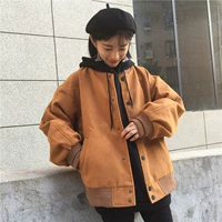 Đảo Sakuragakawa ulzzang Phiên bản Hàn Quốc của mùa thu và mùa đông gió đại học cô gái lạ áo khoác ngoài dày siêu lửa áo khoác dạ hàn quốc