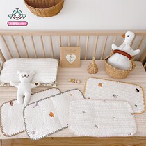 ins cute pure cotton childrens small pillow towel 27 × 45 newborn cotton quilted plain cloud pillow anti-spit pad