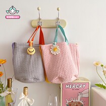 ins Korean hipster Contrast Handbag For Travel shoulder bag Childrens Bucket Bag Large Capacity Mother Bag