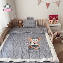 ins cute cartoon 60 pieces of Lanjing Tencel kindergarten three-piece cool silky summer childrens single bed