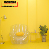 Net Red Ins Transparent Sofas Cafe Café sweet shop Home Minestay Fashion Minimalist Camera Photo Inflatable Sofa