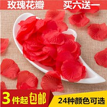 Wedding table flower rose petals fake petals hand flower wedding bed flower plastic Wedding Peach Flower rose plum