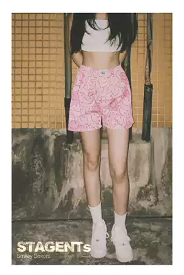 Stagents classic cotton Smiley print pajama pants corner pants happy Smile couple big size Aro pants