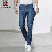 Quần jean Mỹ của nam giới Mùa thu và mùa đông Loose Straight Eo cao Slim Slim Xu hướng Hàn Quốc Quần dài nam giản dị