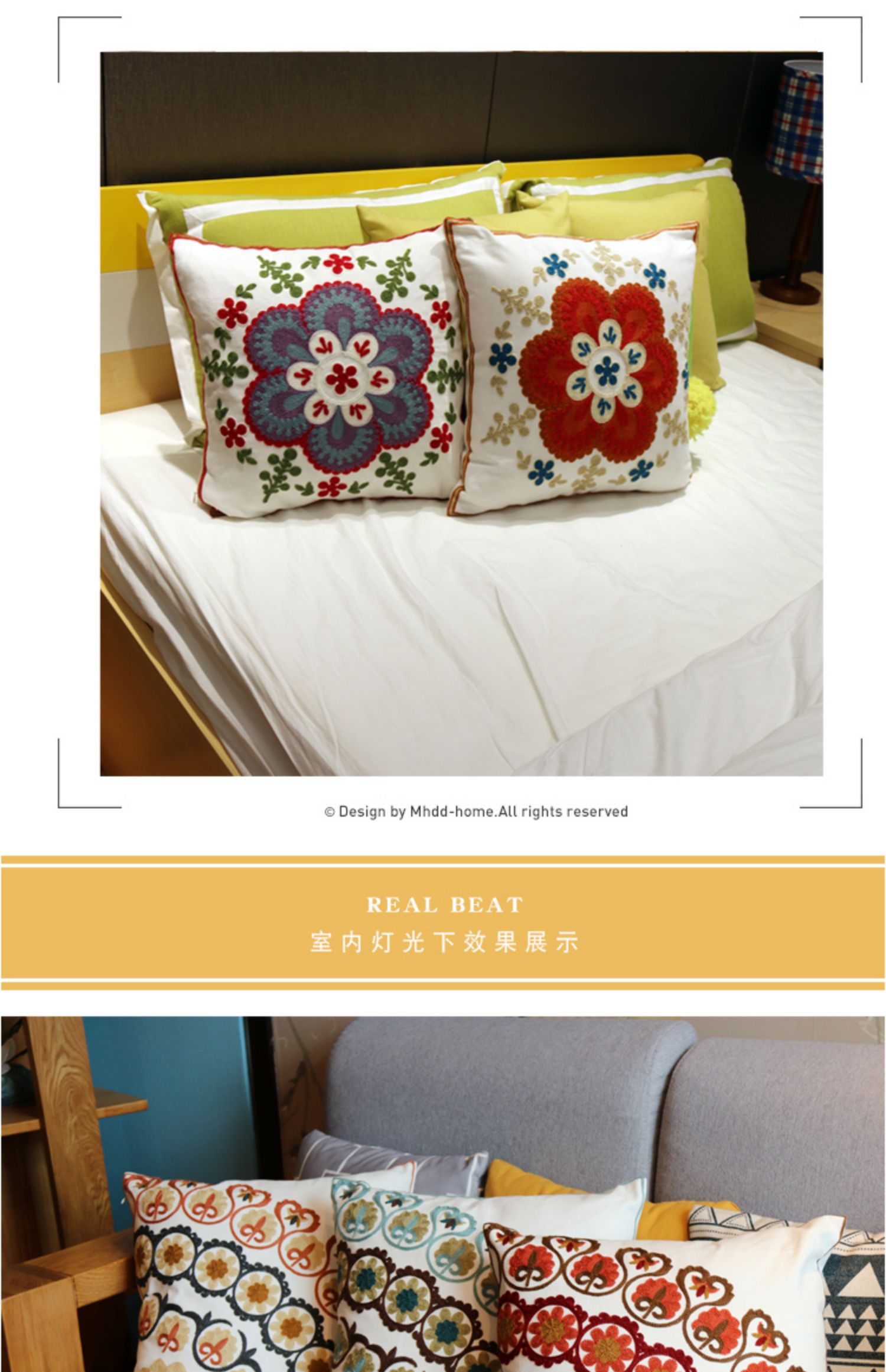 American mục vụ retro nhỏ tươi gối thêu hoa phong cách Bắc Âu sofa đệm bao dày phòng khách có thể tháo rời và có thể giặt - Trở lại đệm / Bolsters Bộ chăn gối hình thú