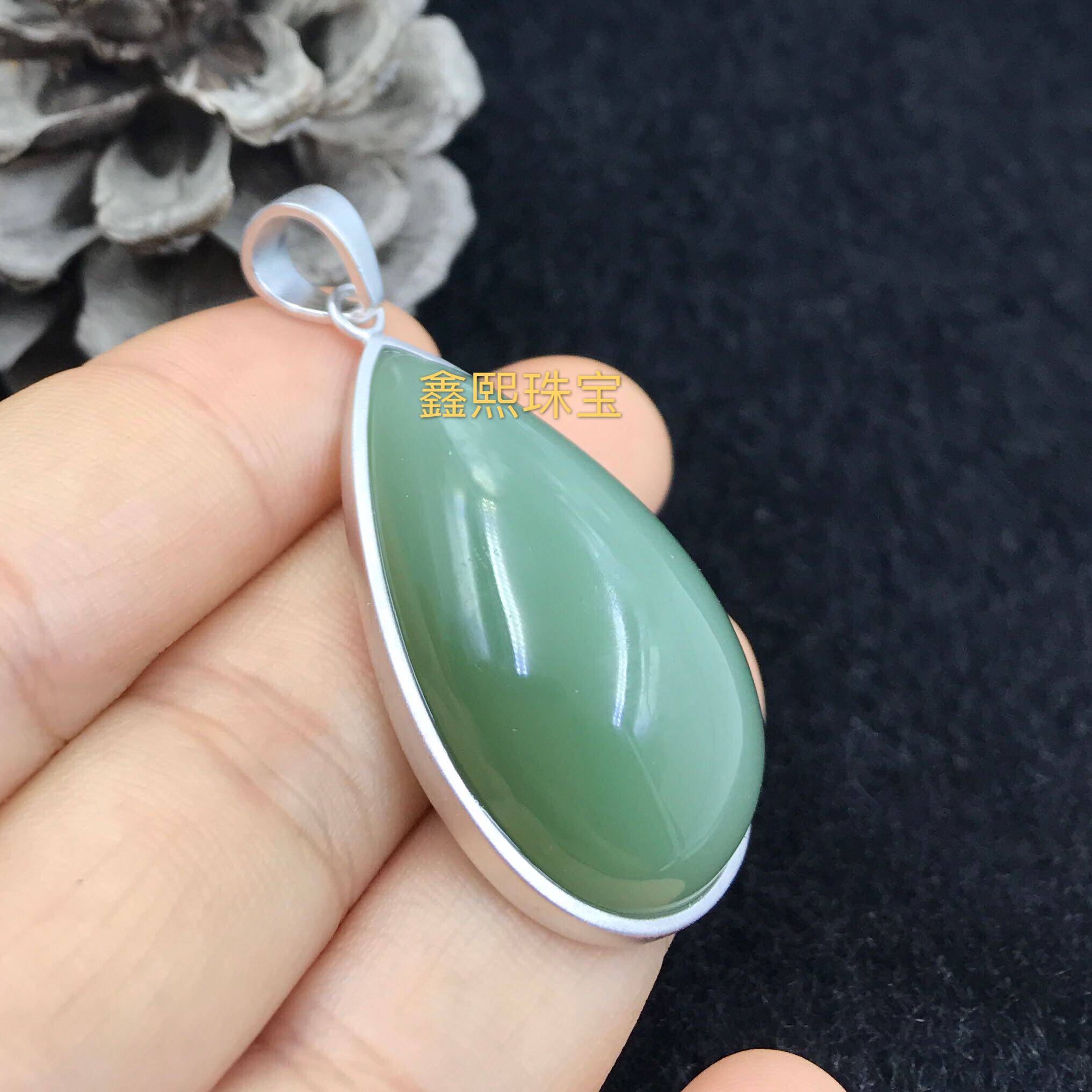 Come stone pure silver inlaid handmade bag edge pendant can be made sandblasted effect vegetarian silver plated platinum irregular gem processing