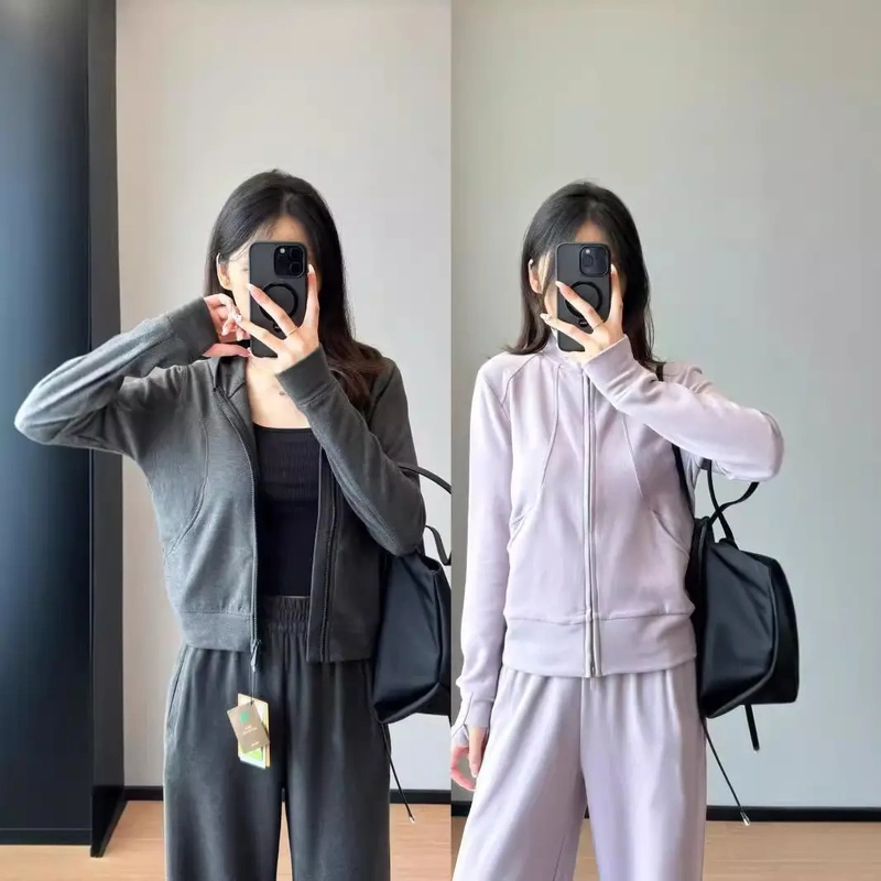 Tz630~Soft and Fluffy~Mulberry Silk Wool Suit with Stand Collar Hooded/Zipper Jacket + Wool Straight-Leg Pants Suit