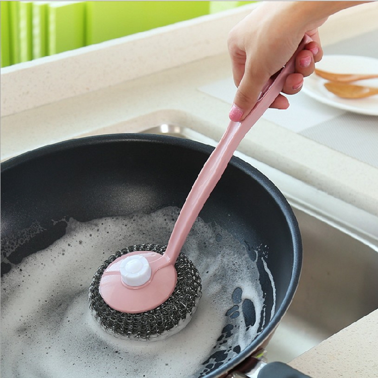 Non-stick oil long-handled brush pan brush kitchen cleaning supplies multi-function does not hurt hand washing dishes brush sink brush
