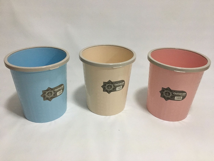 Plastic Trash Can Home Makeup Room Office Bedroom Kitchen Living Room Large Size Trash Can Creativity No Lid Press Circle