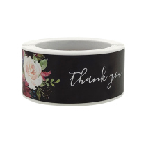 Rectangular Flower Pattern Thank You Gift Decoration Seal Paste for Rolling Adhesive Label