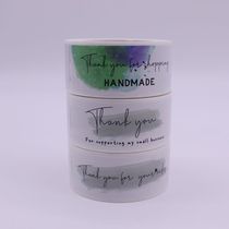 Copper paper rectangular thanks sticker Thank you for your order label seal tag