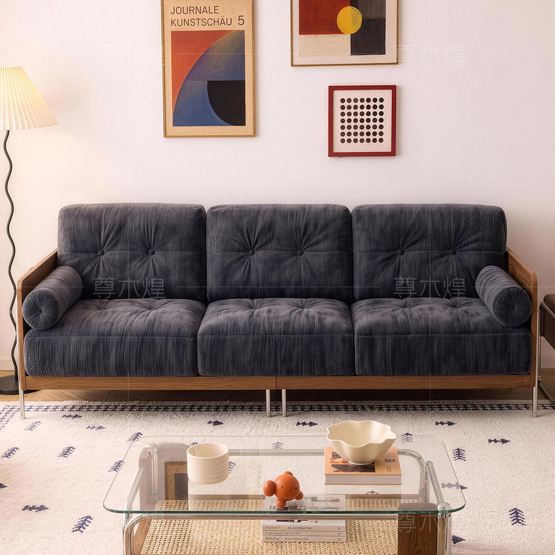 Zunmu Huang Bauhaus Style Cherry Wood Fabric Sofa Modern Minimalist New Chenille Cube Living Room Sofa Zunmu Huang Bauhaus Style Cherry Wood Fabric Sofa Modern Minimalist New Chenille Cube Living Room Sofa