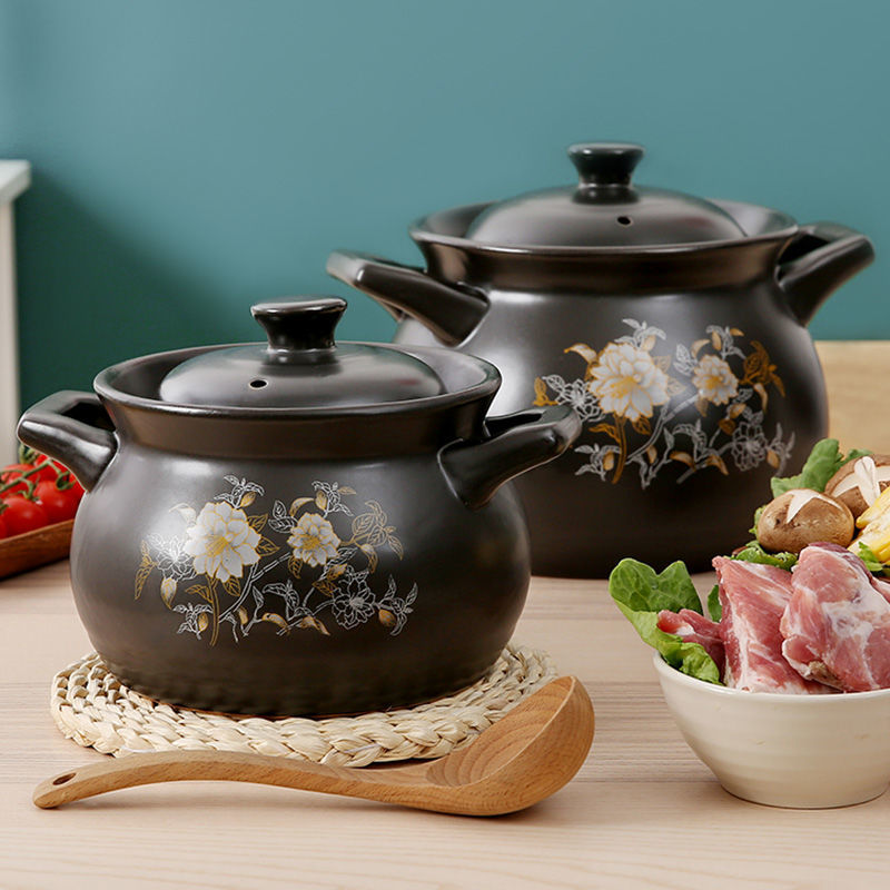 Casserole saucepan with large number of sauces, high temperature resistant dry burning without cracking ceramic casserole soup gas home gas soup sharppot