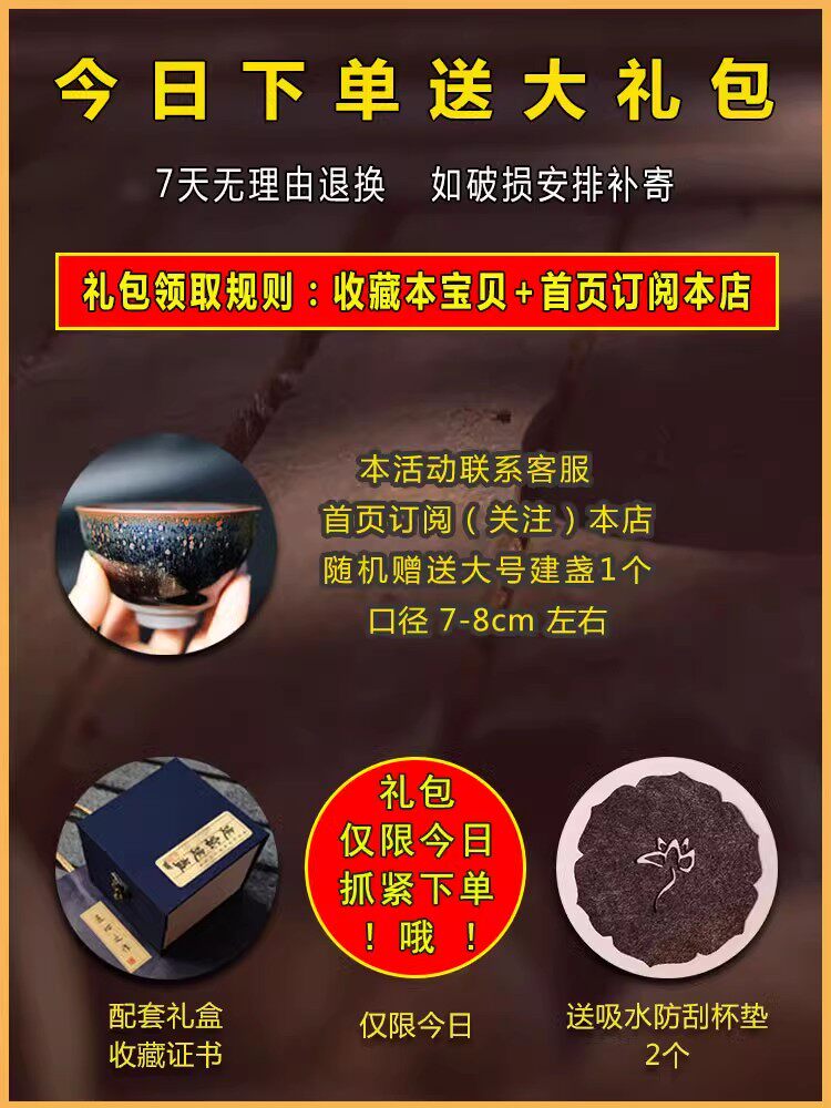 Здание 柴烧建盏主人茶杯名家手工复古大号陶瓷茶具窑变釉泪兔毫天目茶盏