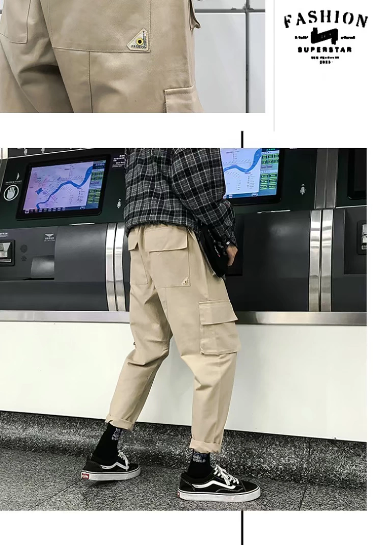 Thu đông thời trang thương hiệu thời trang phiên bản Hàn Quốc của quần ống suông thẳng giản dị phong cách Harajuku xu hướng quần hoang dã quần short nam