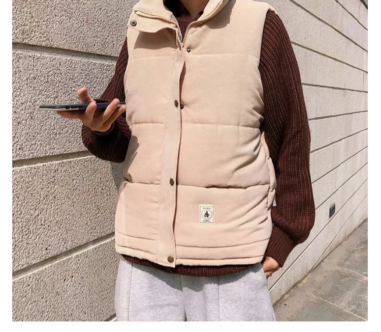 Áo khoác nhung nam sinh viên vest dày phiên bản Hàn Quốc của xu hướng cotton mùa thu đông bộ vest nam cho người trung tuổi