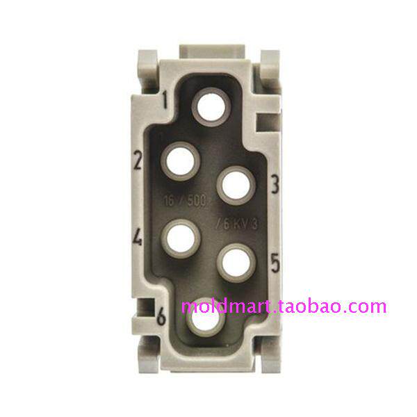 09140063001 HARTING CONNECTORS HAN-E-MODULE 6 PIN CORE COLD PROFILING ORIGINAL