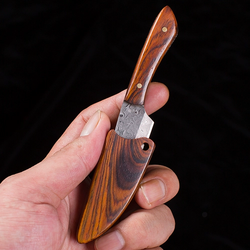 Брелок с ручкой из частиц дамасской кокоболо, мини-портативный нож, фруктовый нож, карманный нож, карманный нож