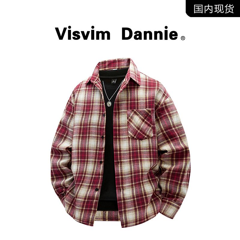 【ブランド在庫処分】VISVIM DANNIE 春秋チェック柄 大きいサイズ シャツジャケット メンズ