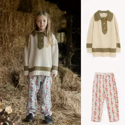 Ran fish shop fish and kids aw19 knit sweater fashion floral pants summer New