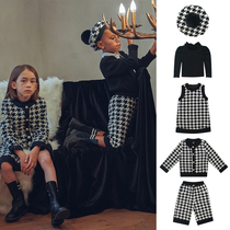 Ran fish shop juju bong FW19 black and white dog tooth knit sweater pants hat