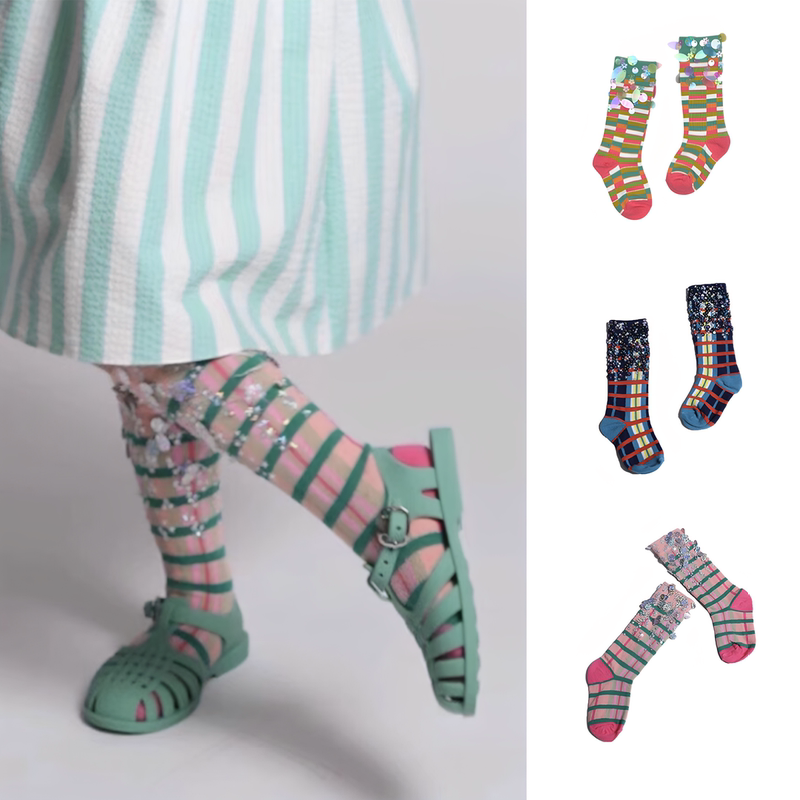 Ran Yu Shop Tia Cibani Ss26 Children's Fashion Dopamine Sequin Socks Ran Yu Shop Tia Cibani Ss26 Children's Fashion Dopamine Sequin Socks