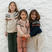 Ran fish shop KOKORI FW19 Tong color sweater hand knitted wool leisure summer New