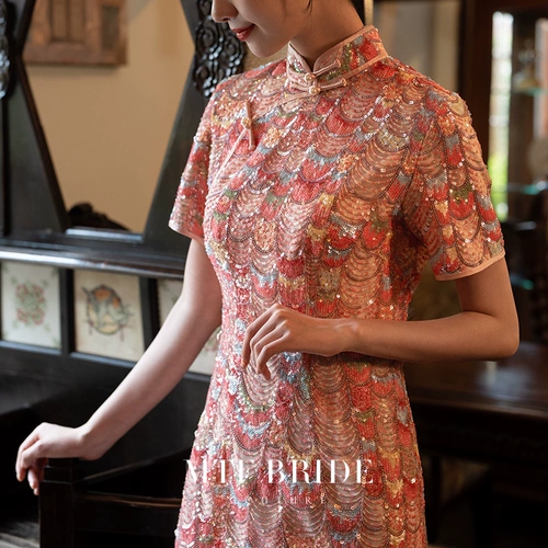 满庭芳 Ципао, вечернее платье, легкое свадебное платье, коллекция 2023