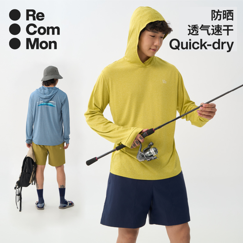 Recommon Quick-Drying Men's Long-Sleeved T-Shirt with Hood, Sun Protection, Outdoor Breathable Fishing Shirt, Cool Top for Summer Recommon Quick-Drying Men's Long-Sleeved T-Shirt with Hood, Sun Protection, Outdoor Breathable Fishing Shirt, Cool Top for Summer