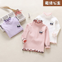 Clearance girl t-shirt white turtleneck girl undershirt girl long sleeve t-shirt spring and autumn Korean version 90-120cm