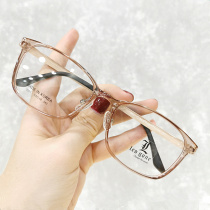 South Korea ultra-light big face glasses frame womens tr90 retro non-slip with nose pad transparent art with myopia anti-blue light