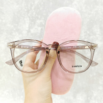 Korean version of Big Face glasses frame ultra light tr90 large frame anti-blue light myopia glasses frame with flat light retro female transparent