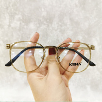 South Korea ultra-light ins transparent glasses frame Womens Big Face Box thin plain face with nose pad non-slip flat myopia