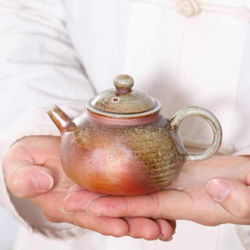 Solitary taster for firewood-burning teapot pure handmade natural tea straw wood nude burnt coarse pottery hand pulled blank retro Gongfu tea furniture