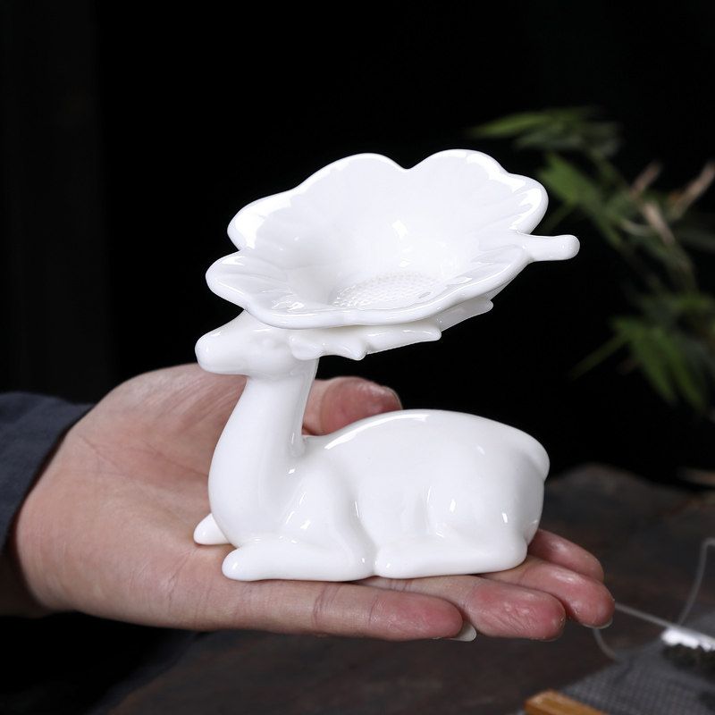 Tea Leaf filter White Porcelain Tea Leak Porcelain hole Porcelain Tea Septer Tea Duct Accessories Goat Grease Jade Porcelain Filter Tea tea Tea Darling Pendulum