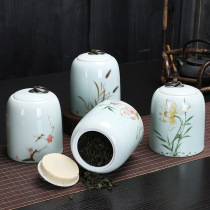 Tea cans Ceramic sealed cans hand-painted Jingdezhen blue and white porcelain large celadon traditional storage cans tea boxes
