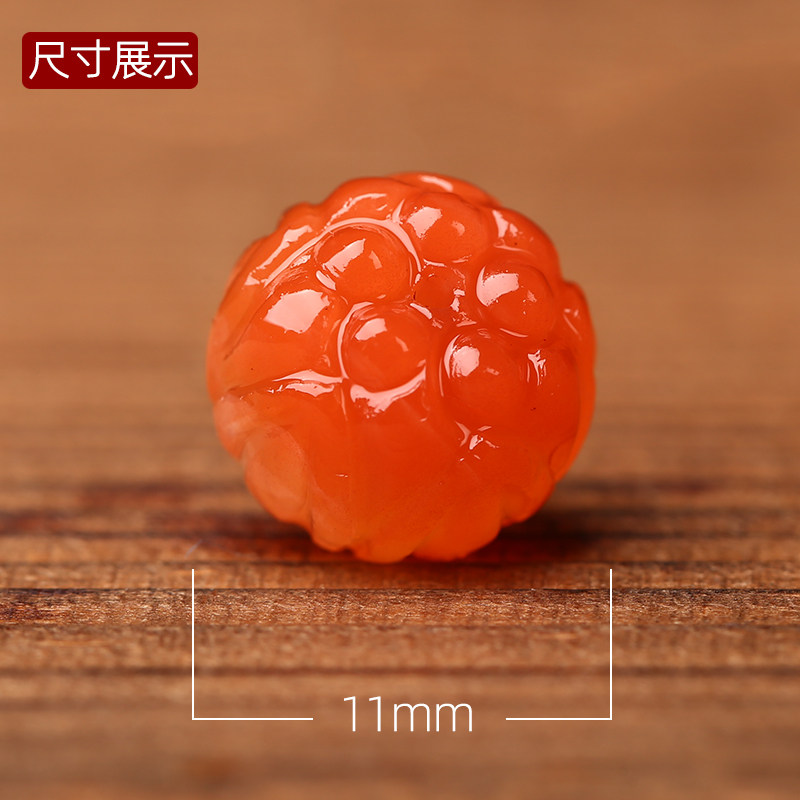 DIY аксессуары 天然原矿南红玛瑙diy小配件 莲花珠回纹珠单珠子南红貔貅圆环三通