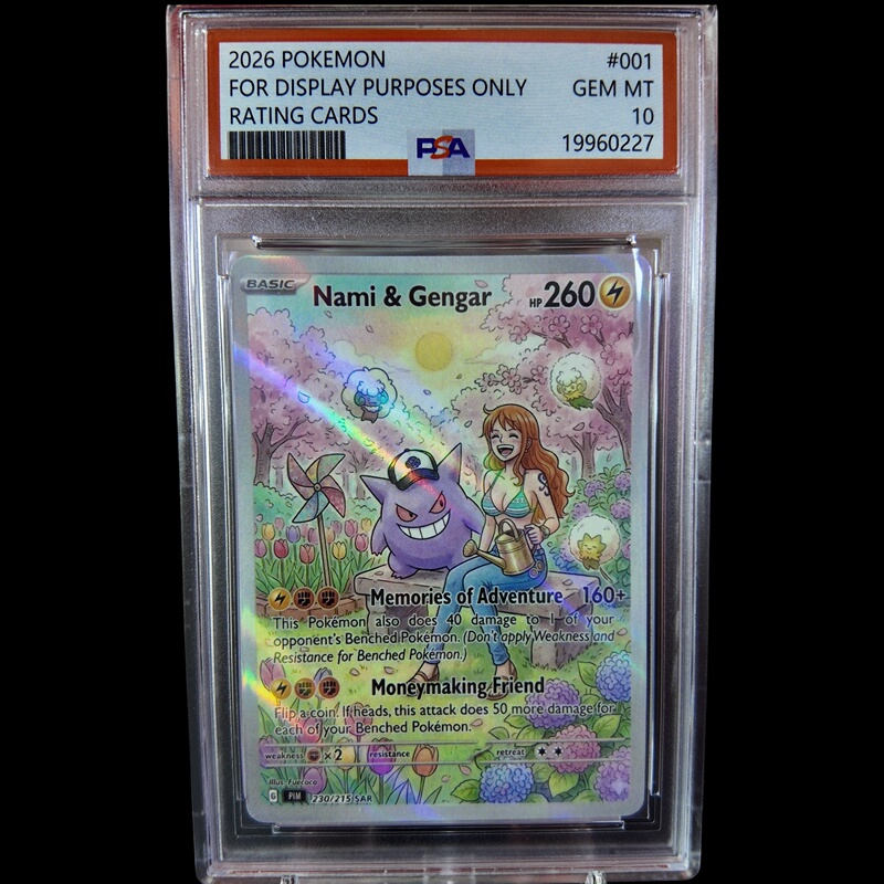 Pokémon Ptcg Parody DIY Gengar Nami Second Creation LAOSHU Psa Entertainment Rating Card