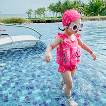Girls' Swimwear 2021 Children's Buoyancy Swimwear ins Explosions Korea Quick Drying Fabric New Baby One-Piece Swimwear