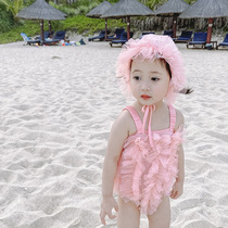 Children's Swimsuit Female Girl's Bikini Suit Western Style Summer Wear Beach Swimsuit 2-year-old Baby Girl's Siamese Swimsuit