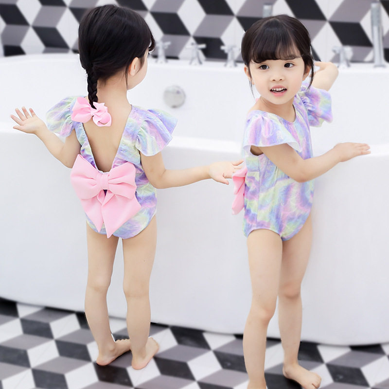 Kids Swimsuit Korean Girls Jumpsuit Swimsuit Korean Version 1-5 Years Old Baby Swimsuit Beach Mermaid Skirt Summer