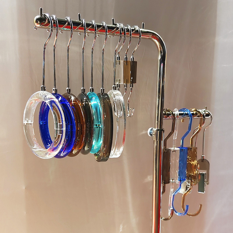 Acrylic Hangers with Rings and Hooks for Clothing Stores, Luxury Women's Clothing Stores, Transparent Crystal Creative Decorative Hooks Acrylic Hangers with Rings and Hooks for Clothing Stores, Luxury Women's Clothing Stores, Transparent Crystal Creative Decorative Hooks