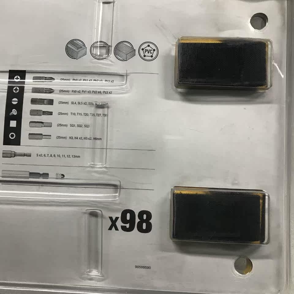 Отвёртка ударная 正品得伟dt7981  98件布包 木材 金属砖墙 钻头批头 套筒组套 Dewalt